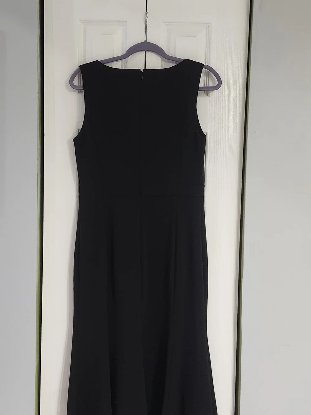 Calvin Klein Black Sleeveless Midi Dress with Button-Front Detailing